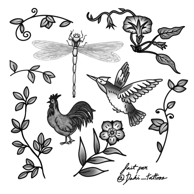 Flash de Dahi Lessard Tattoo à 100 $, dessin 1