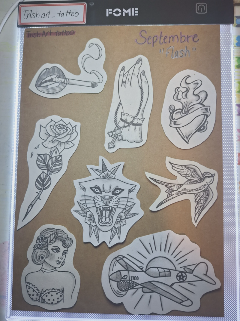 Flash de TrishArt tattoo à 150 $, dessin 1